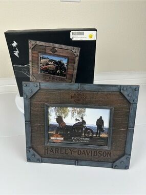 Harley-Davidson Industrial Faux Metal & Wood Picture Frame 4 x 6 Photo